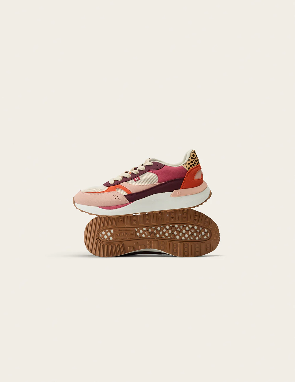 Baskets basses Anaelle - Rose clair beige orange - Image 4