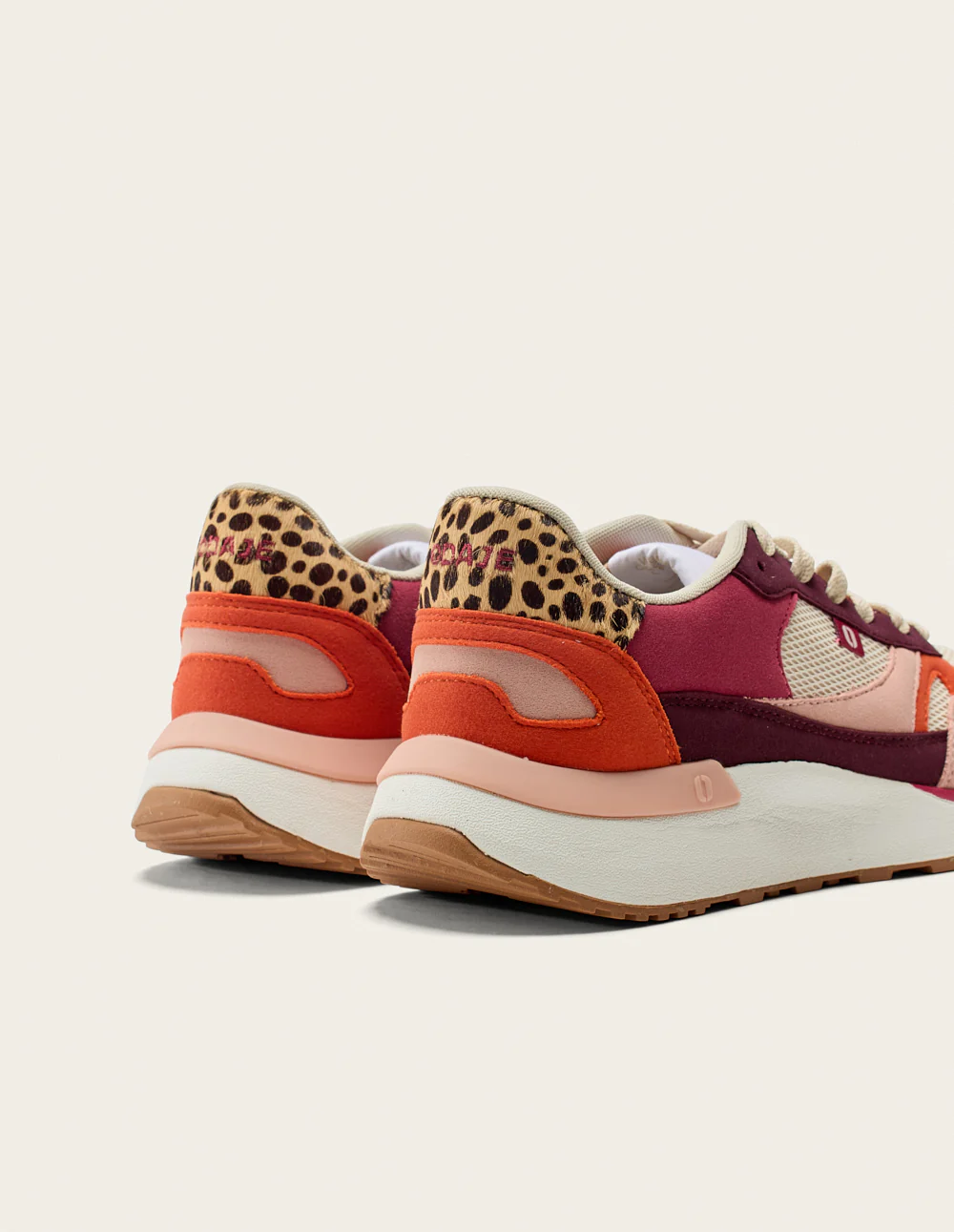 Baskets basses Anaelle - Rose clair beige orange - Image 5