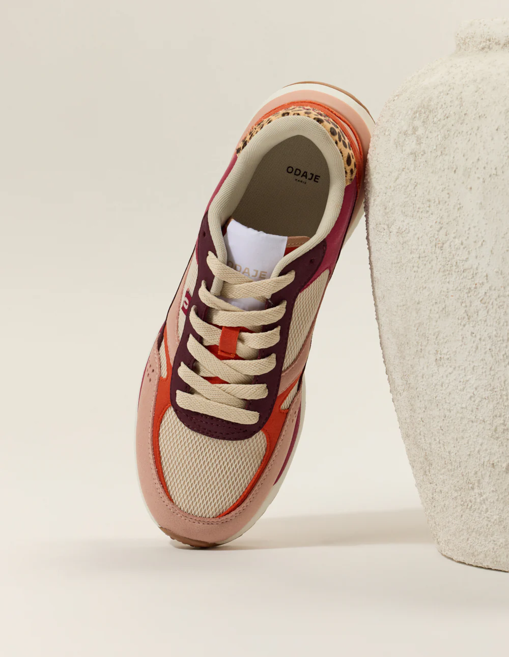 Baskets basses Anaelle - Rose clair beige orange - Image 6