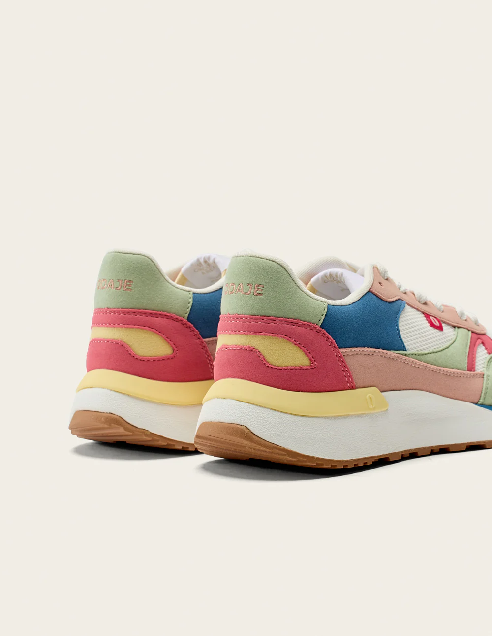 Baskets basses Anaelle - Vert blanc rose - Image 5