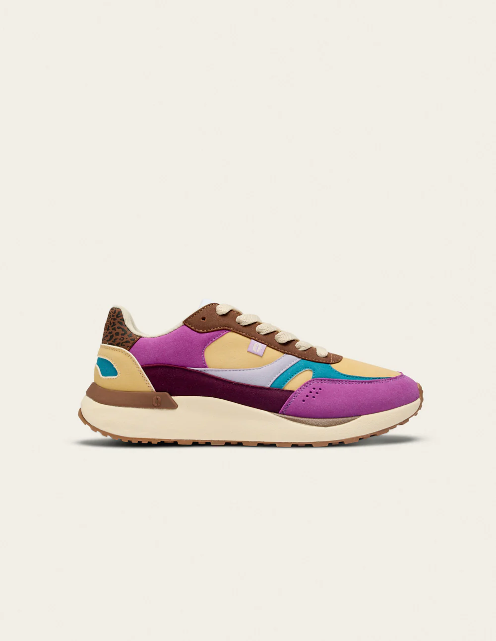 Baskets basses Anaelle - Violet turquoise beige