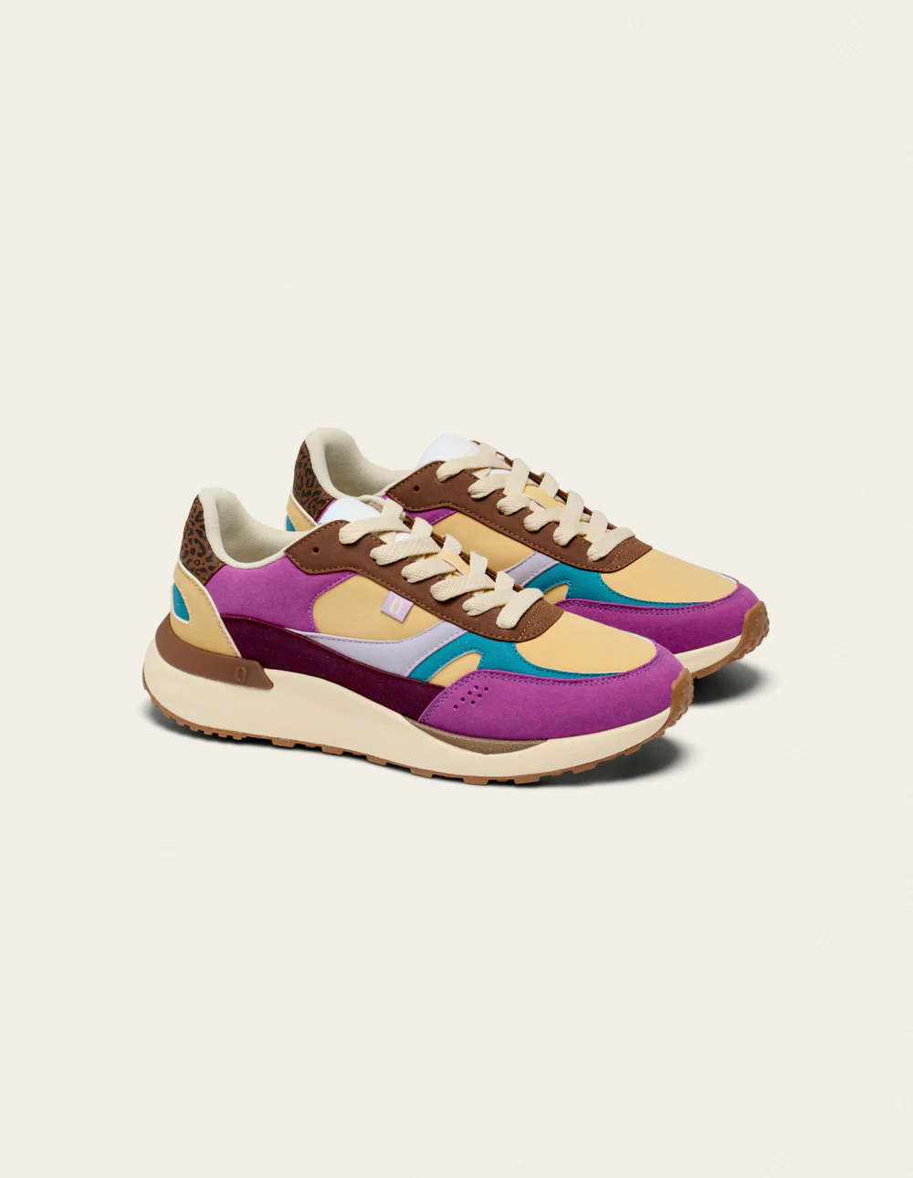 Baskets basses Anaelle - Violet turquoise beige - Image 2