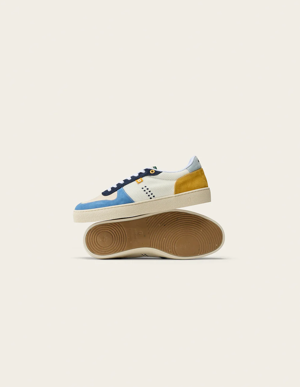 Baskets basses Arthur - Bleu ivoire moutarde - Image 3