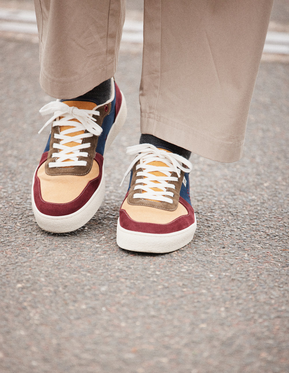 Baskets basses Arthur - Pourpre beige kaki - Image 3