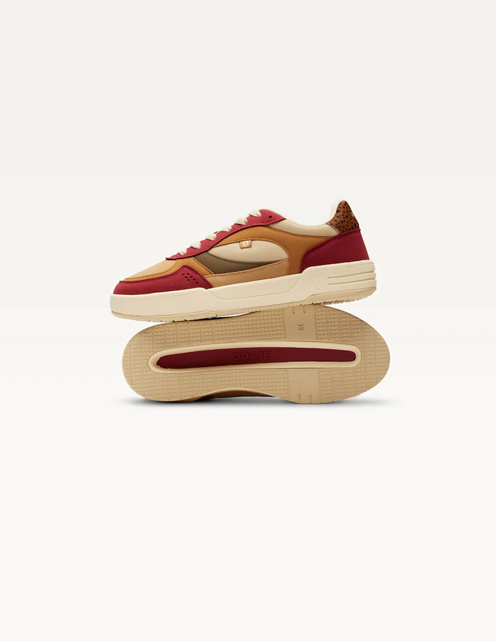 Baskets basses Axelle - Bordeaux ambre beige - Image 4