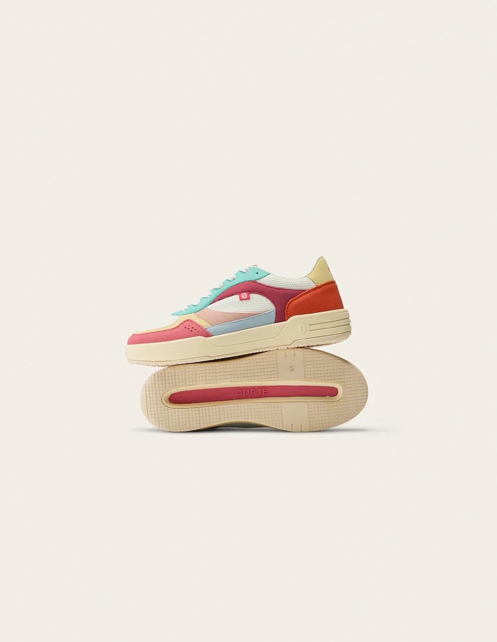 Baskets basses Axelle - Rose citron blanc - Image 5