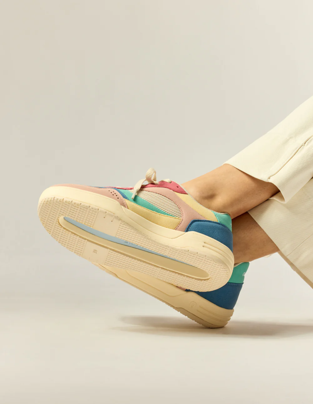 Baskets basses Axelle - Rose clair bleu beige - Image 4