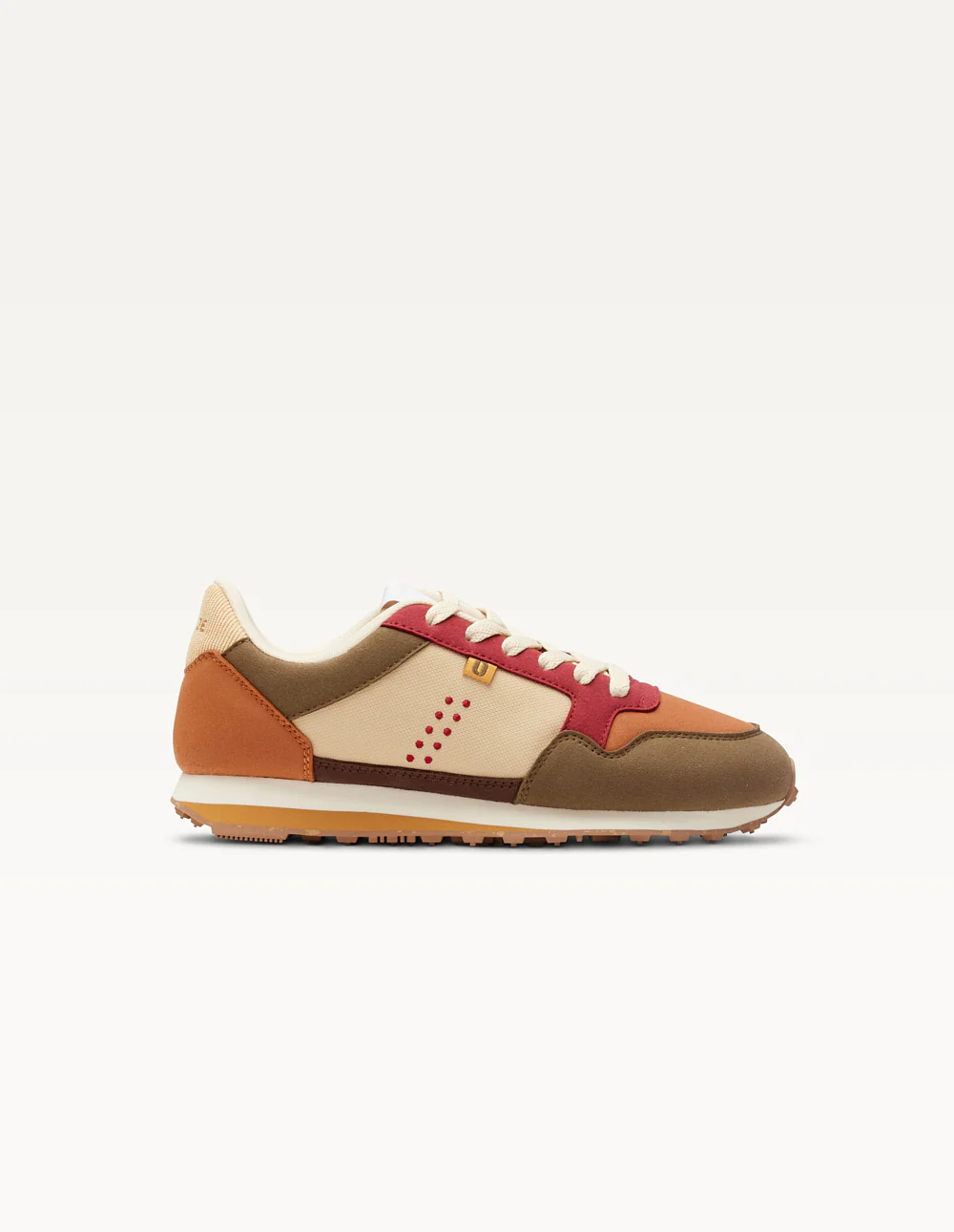 Baskets basses Gabrielle - Kaki cognac bordeaux
