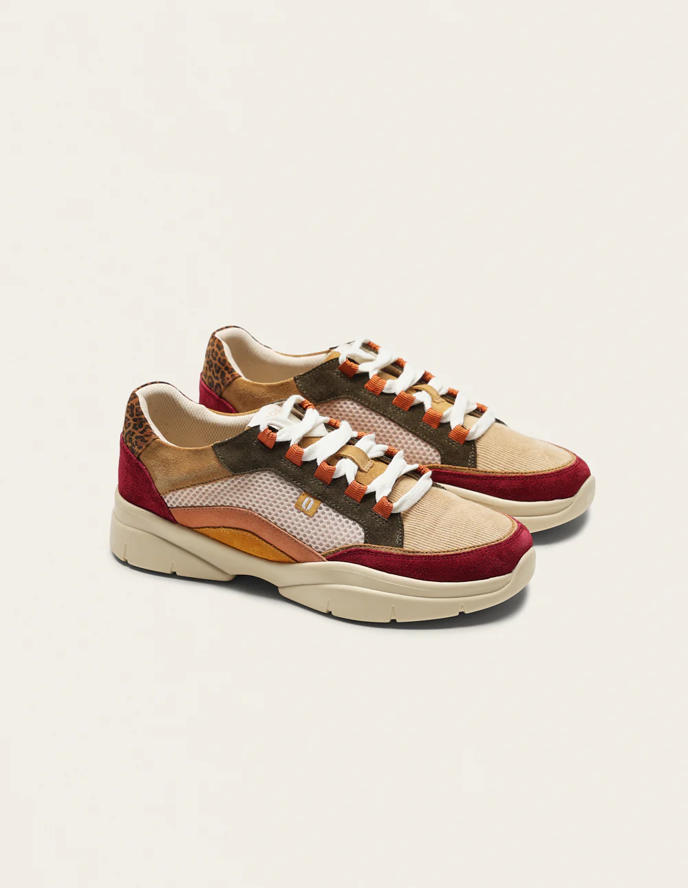 Baskets basses Laura - Bordeaux crème kaki - Image 3