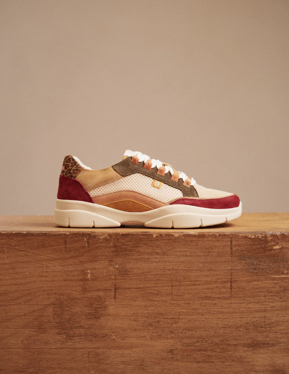 Baskets basses Laura - Bordeaux crème kaki - Image 7