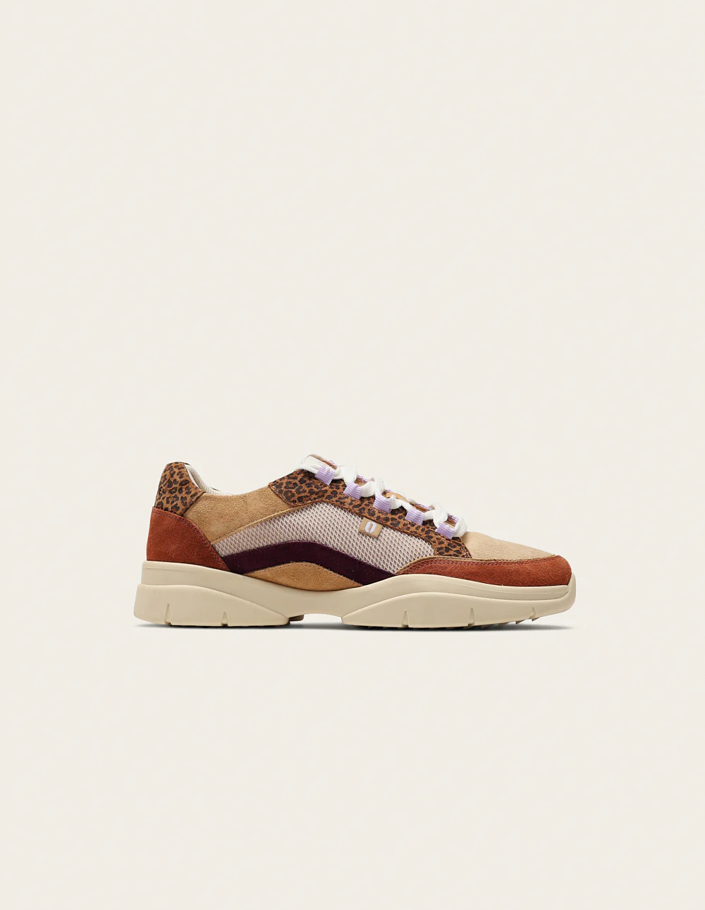 Baskets basses Laura - Brique beige léopard