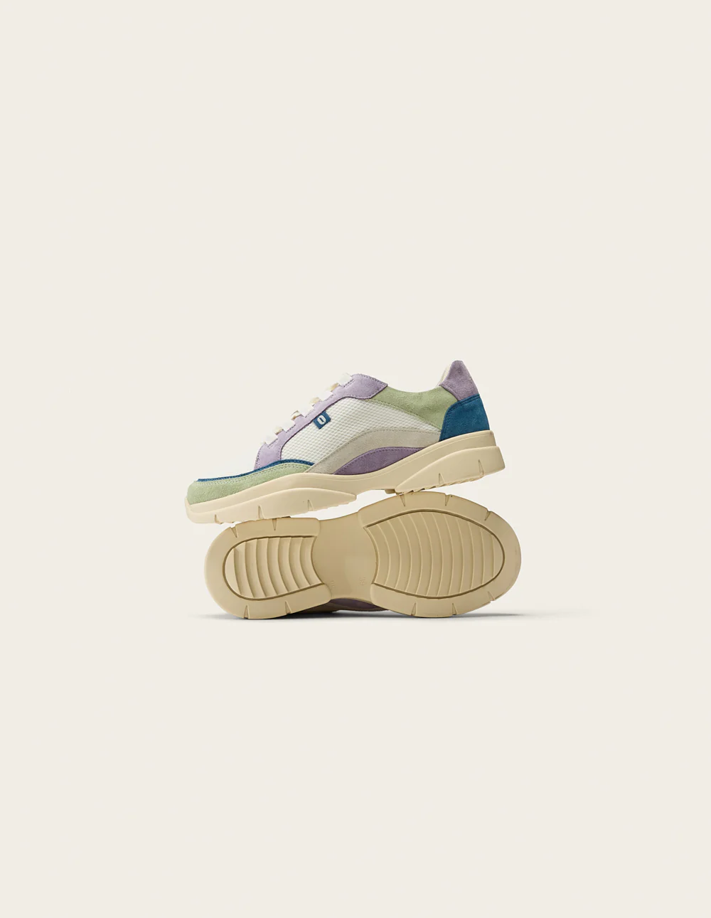 Baskets basses Laura - Vert beige lilas - Image 4