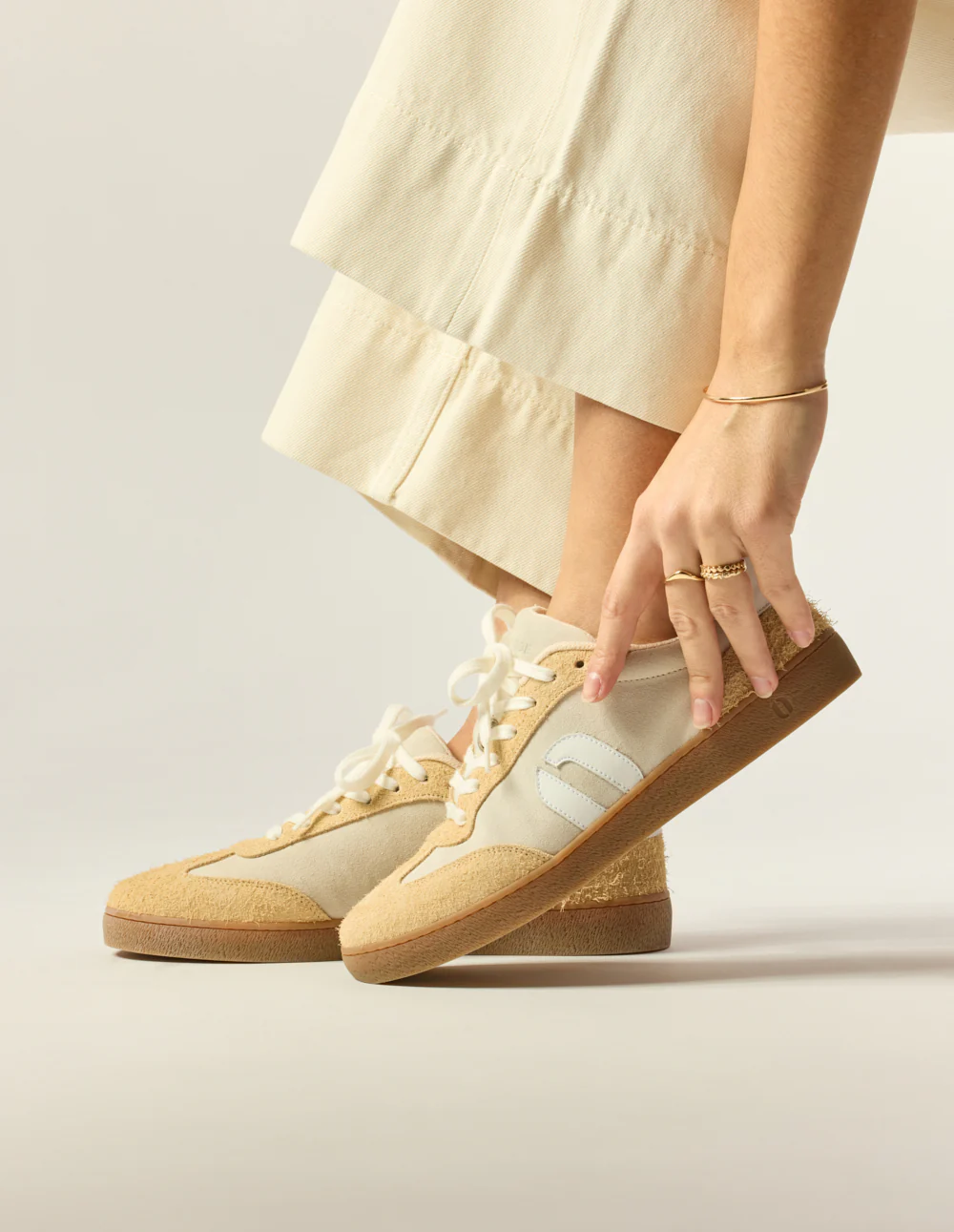 Baskets basses Lucia - Beige ivoire blanc - Image 4