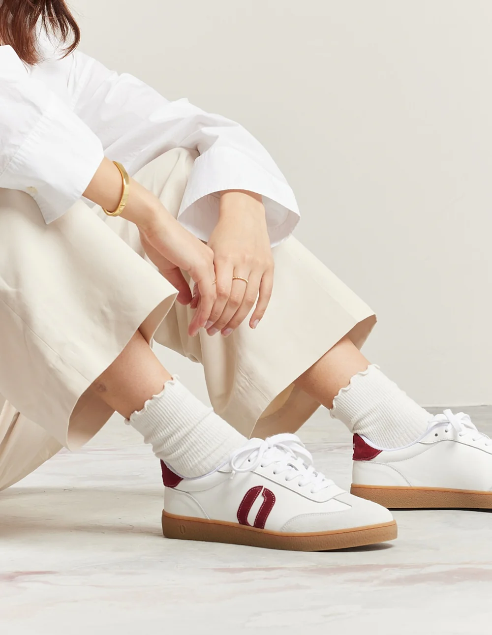 Baskets basses Lucia - Blanc bordeaux - Image 3