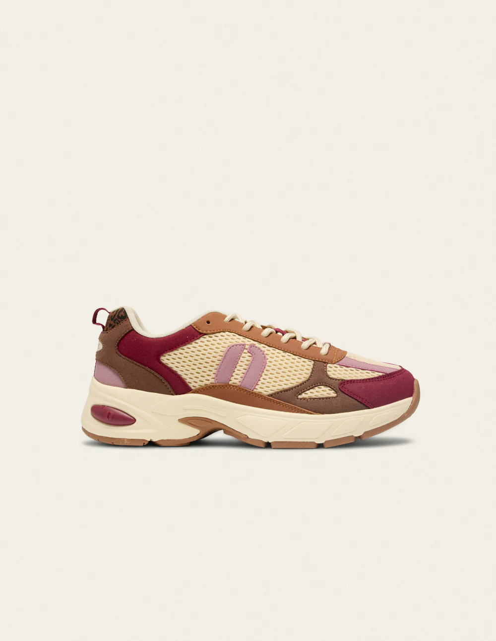 Baskets basses Maé - Bordeaux beige rose