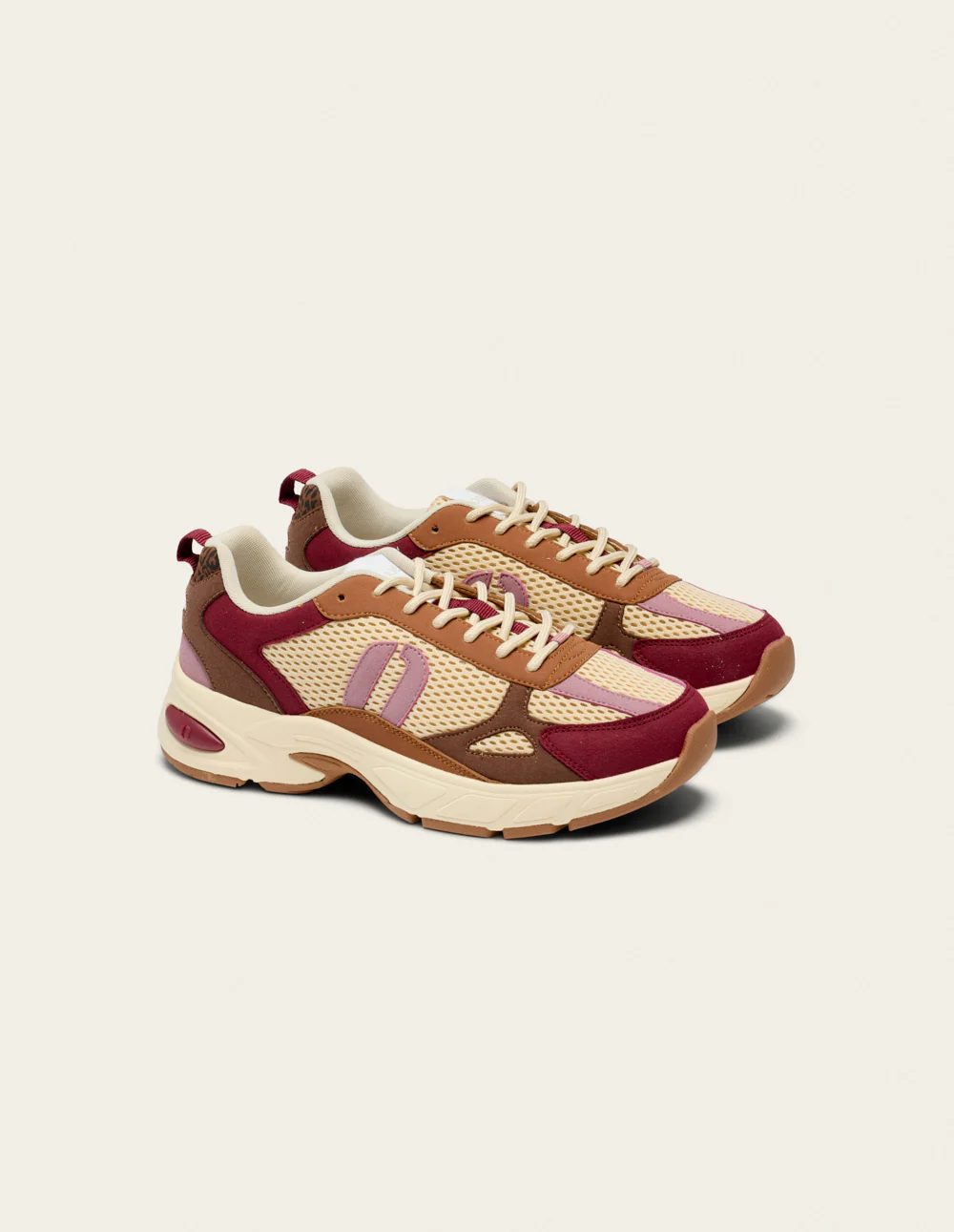 Baskets basses Maé - Bordeaux beige rose - Image 2