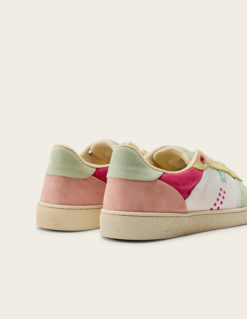 Baskets basses Marie - Vert blanc jaune - Image 4