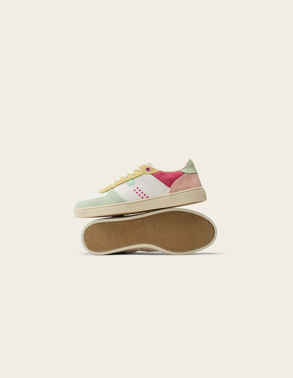 Baskets basses Marie - Vert blanc jaune - Image 5