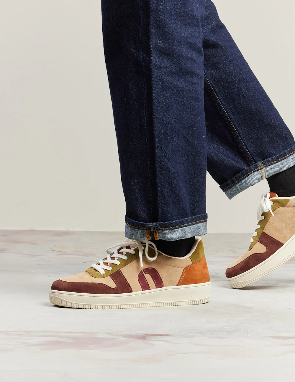 Baskets basses Matthieu - Chocolat beige kaki clair - Image 2