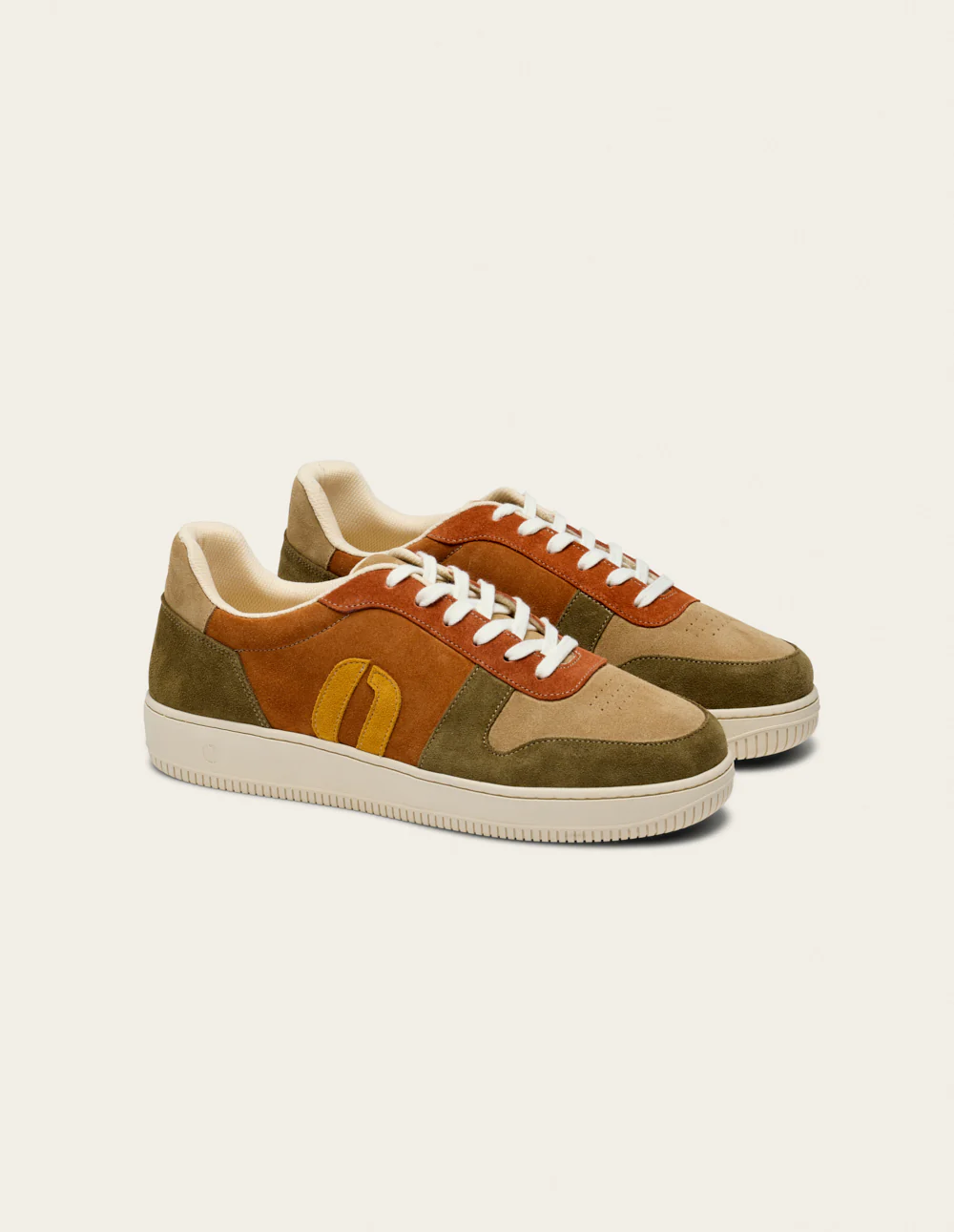 Baskets basses Matthieu - Kaki beige brique - Image 2