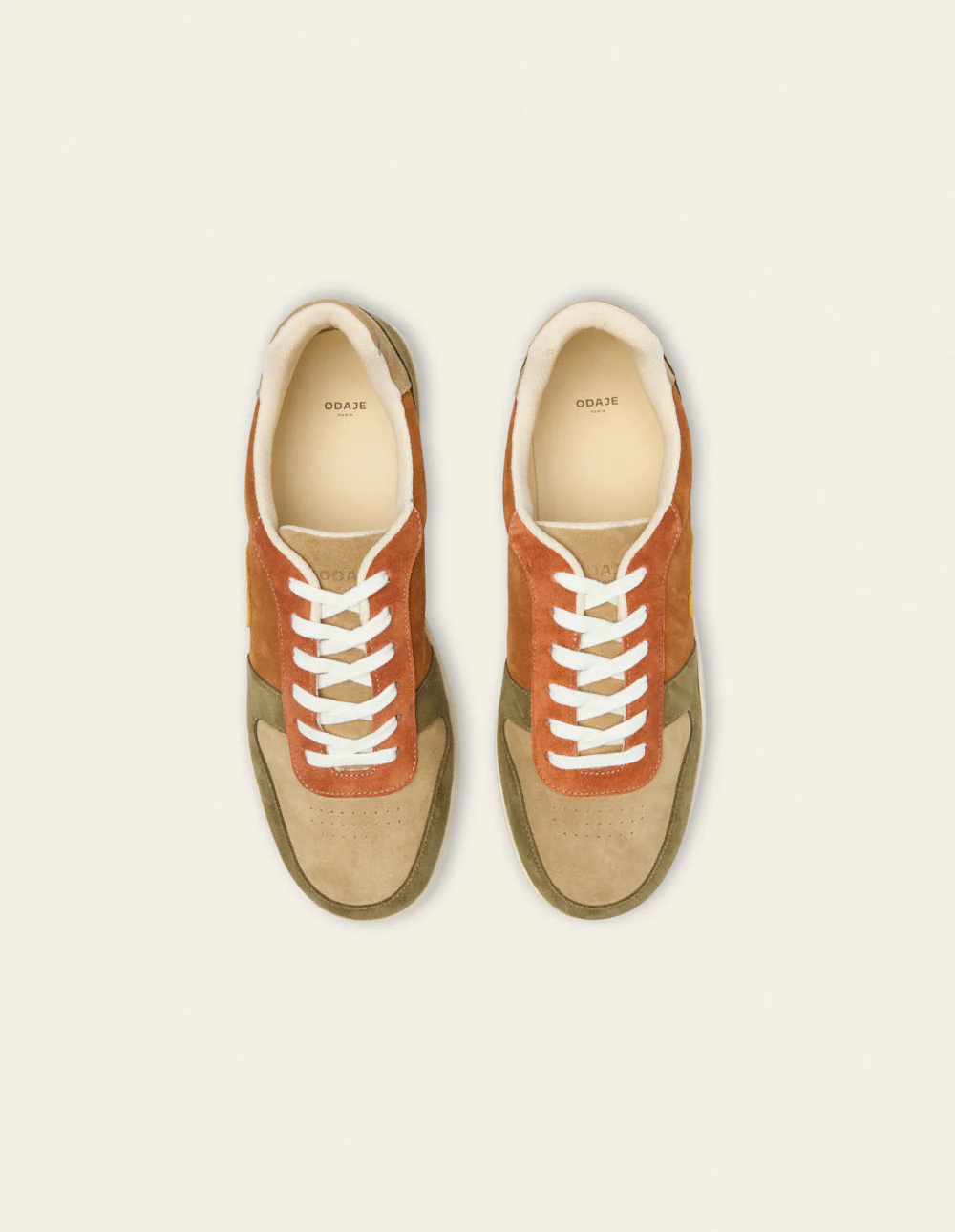 Baskets basses Matthieu - Kaki beige brique - Image 7