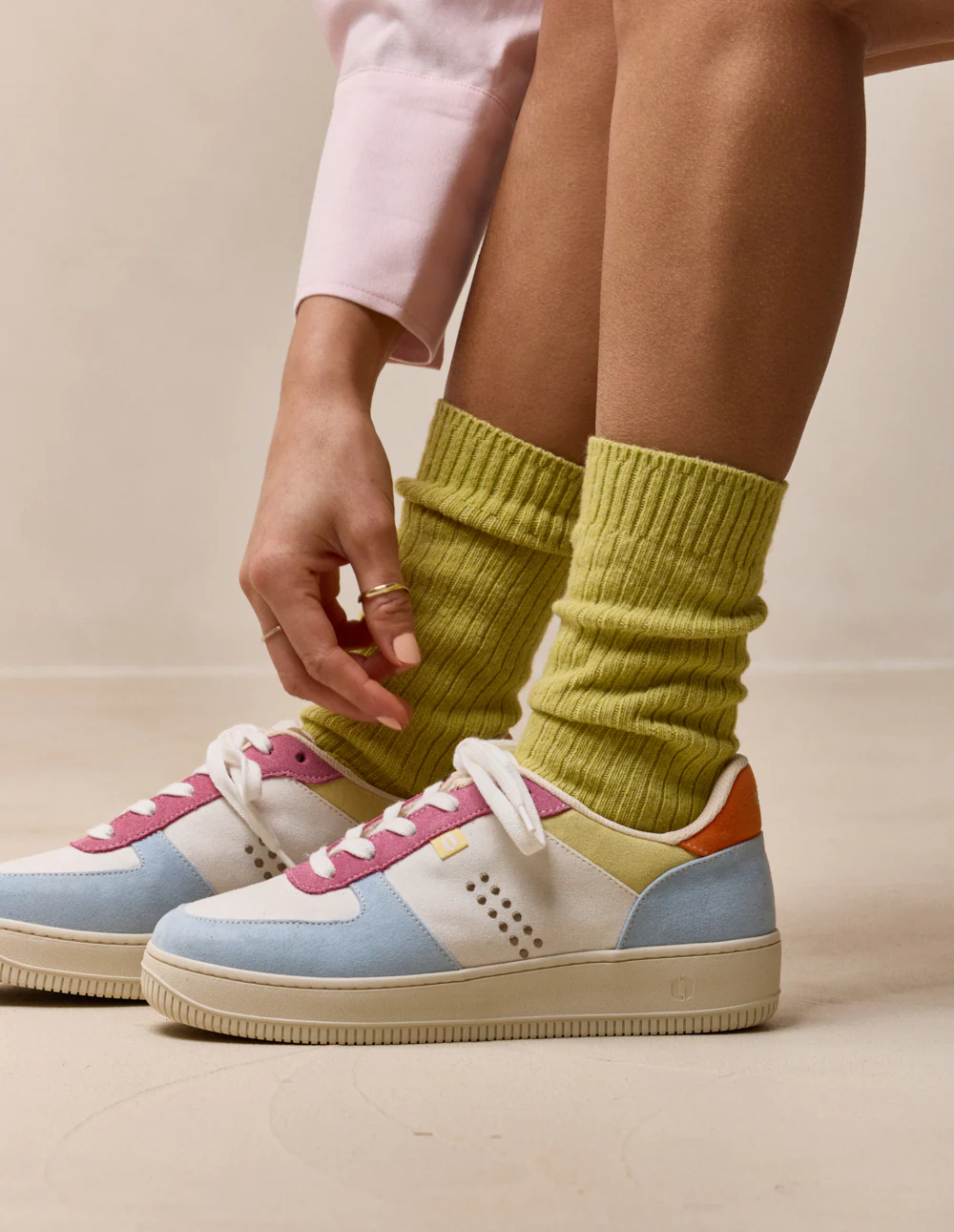 Baskets basses Maxence F - Ciel rose citron - Image 3