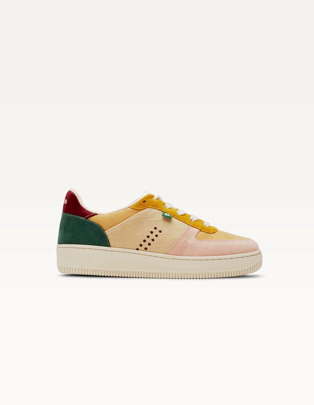 Baskets basses Maxence F - Rose clair beige moutarde