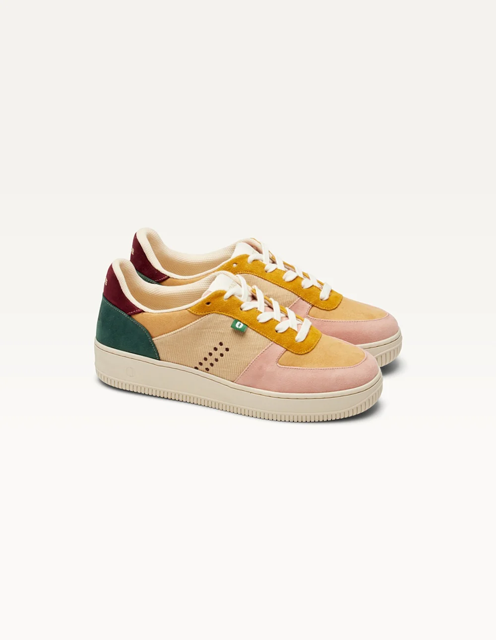 Baskets basses Maxence F - Rose clair beige moutarde - Image 2