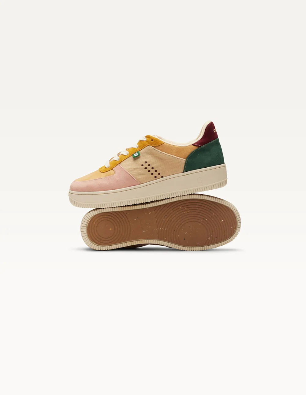 Baskets basses Maxence F - Rose clair beige moutarde - Image 4