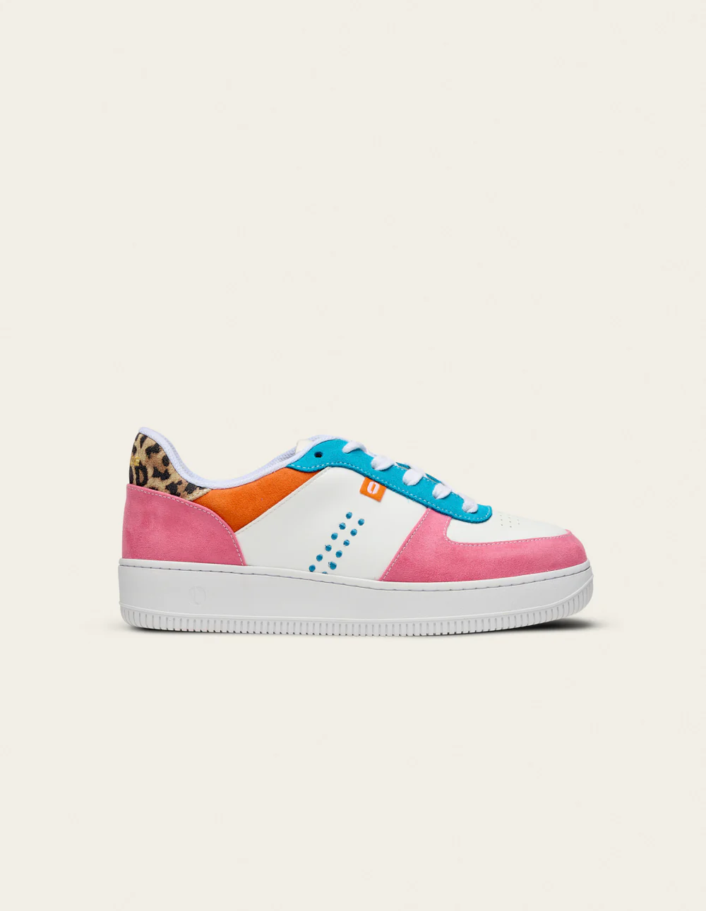 Baskets basses Maxence F - Rose turquoise orange - Image 2