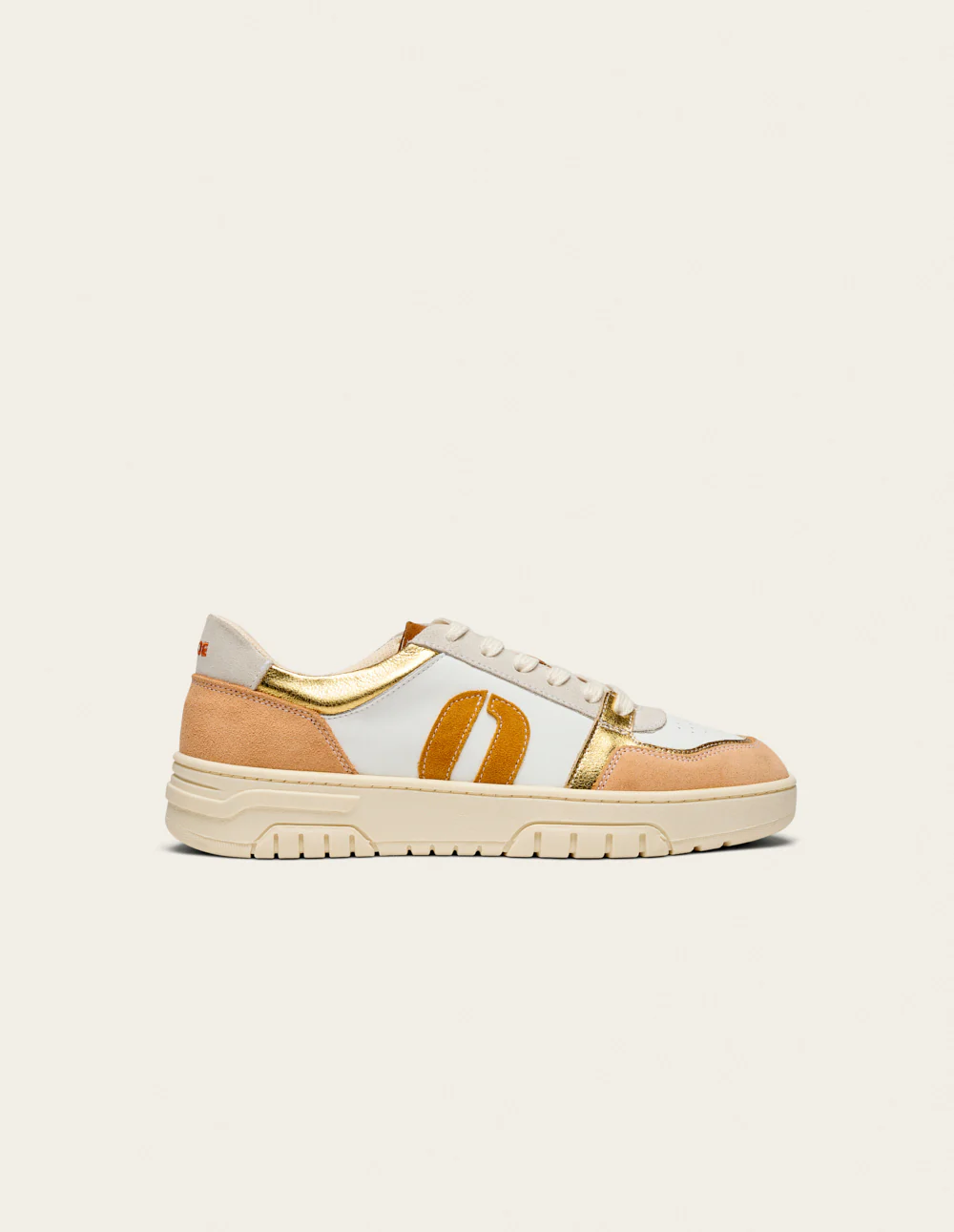 Baskets basses Nora - Blanc blush doré