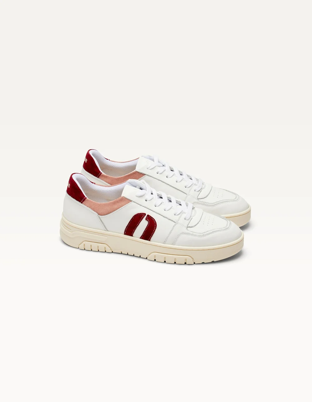 Baskets basses Nora - Blanc bordeaux rose clair - Image 2
