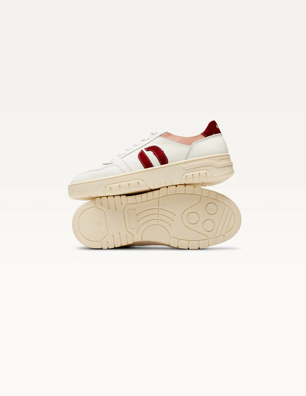 Baskets basses Nora - Blanc bordeaux rose clair - Image 4