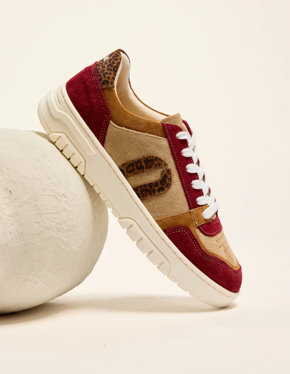 Baskets basses Nora - Bordeaux camel beige - Image 7