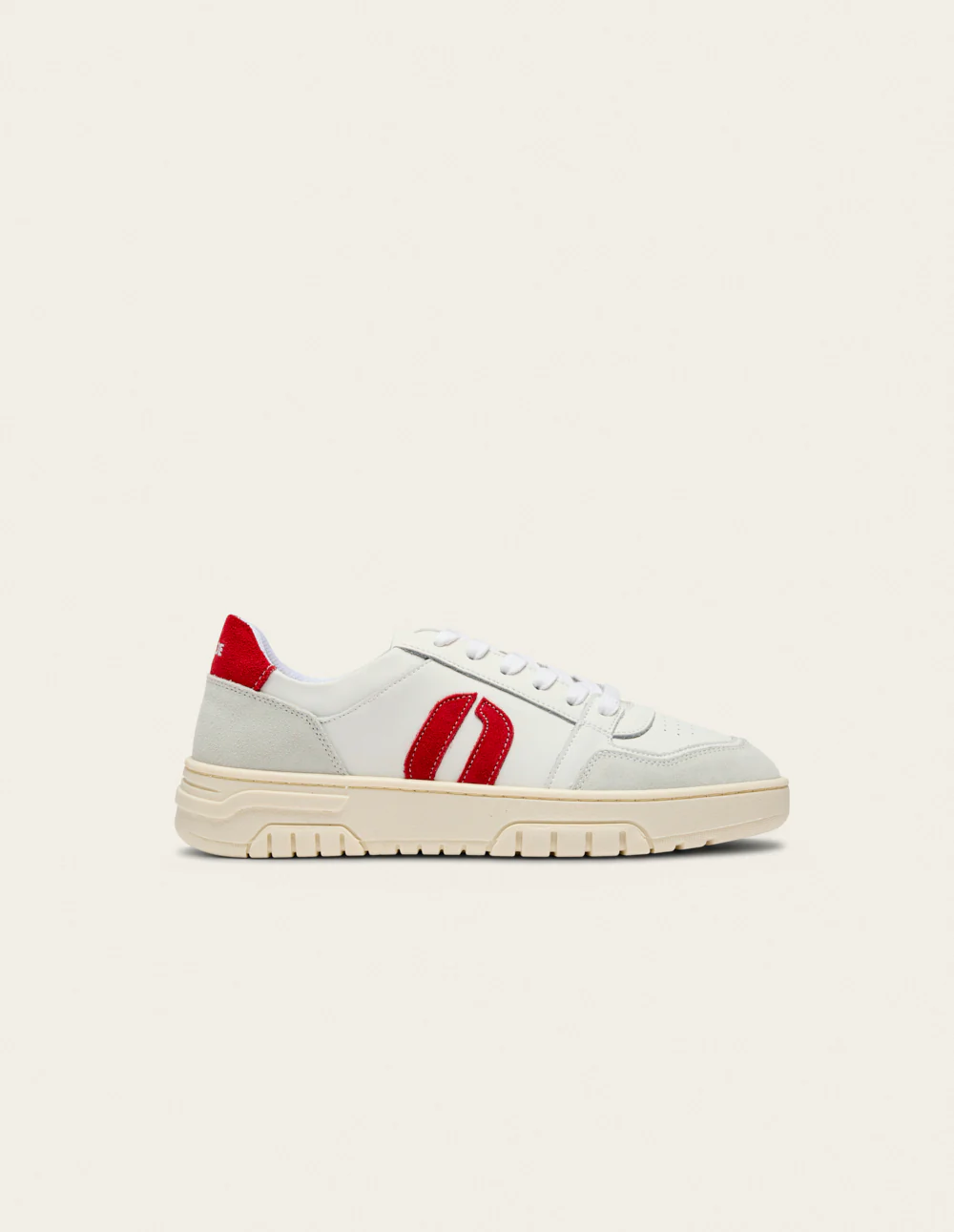 Baskets basses Nora - Gris clair blanc rouge