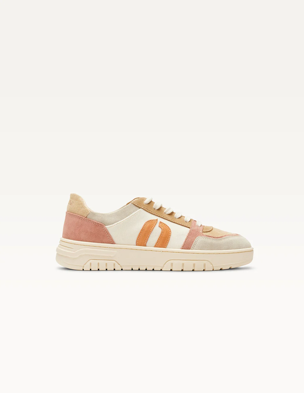 Baskets basses Nora - Gris clair rose clair crème