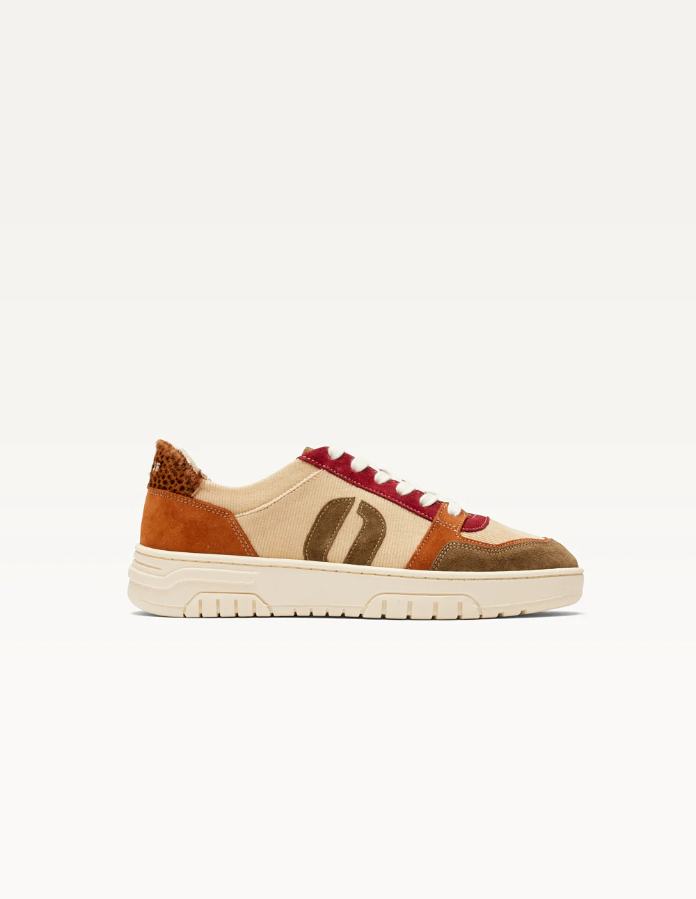 Baskets basses Nora - Kaki cognac crème