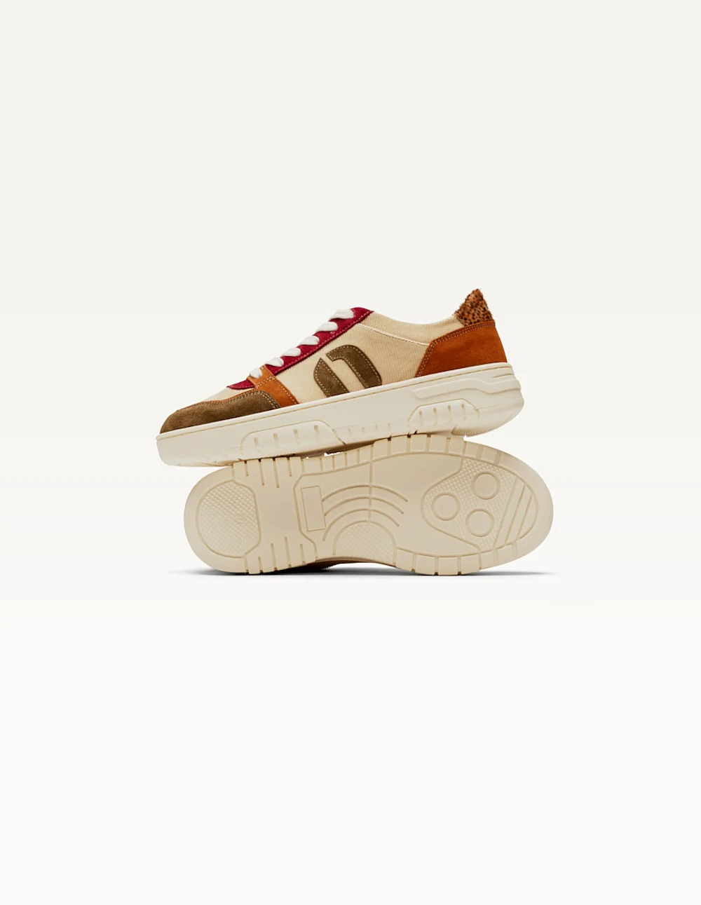 Baskets basses Nora - Kaki cognac crème - Image 3