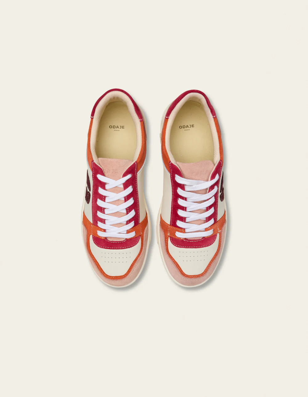 Baskets basses Nora - Nude orange blanc - Image 5