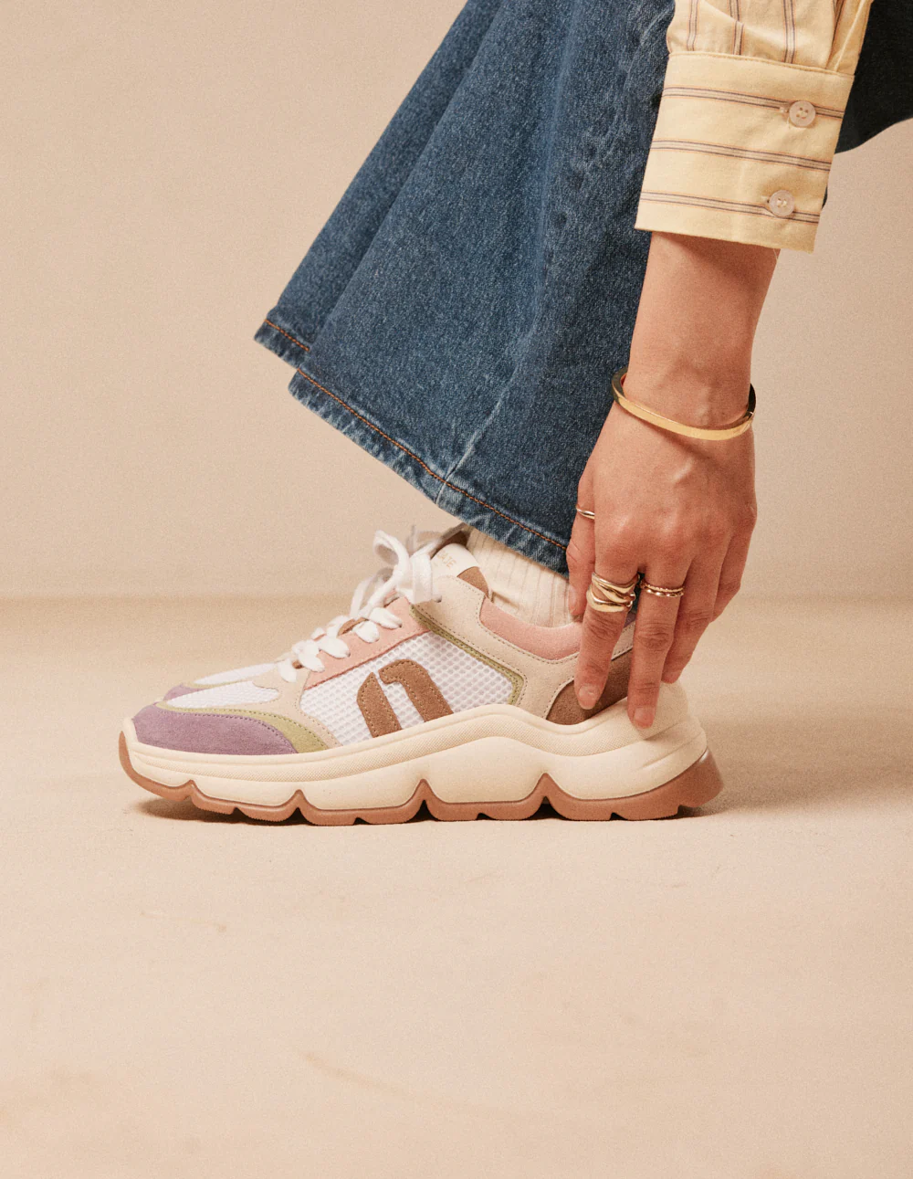 Baskets basses Orna - Lilas vert blanc