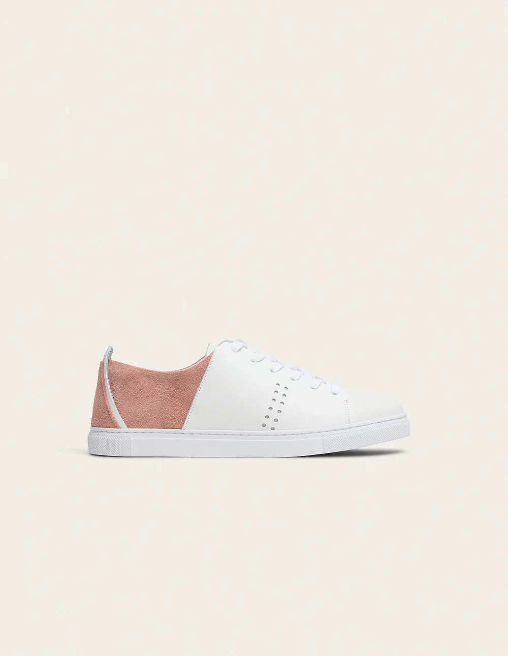 Baskets basses Renée - Blanc et rose