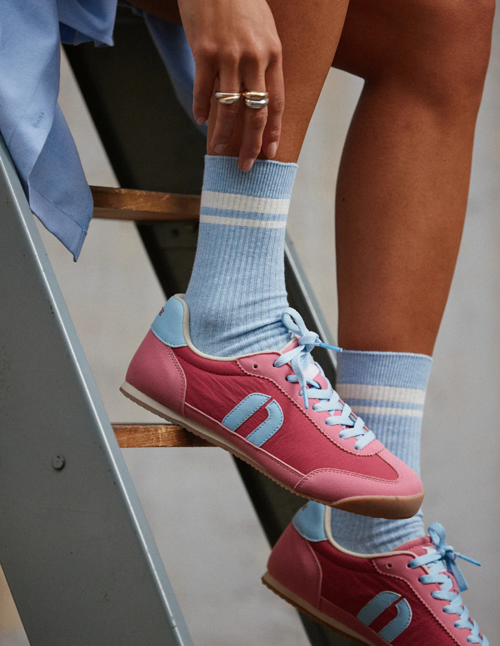 Baskets basses Riya - Rose ciel