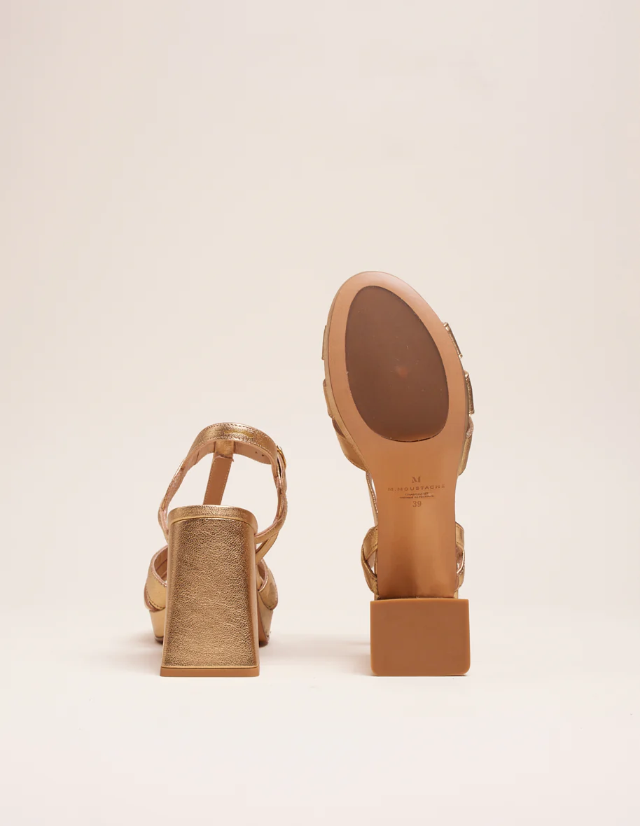 Sandales à talons Blandine - Cuir doré - Image 4
