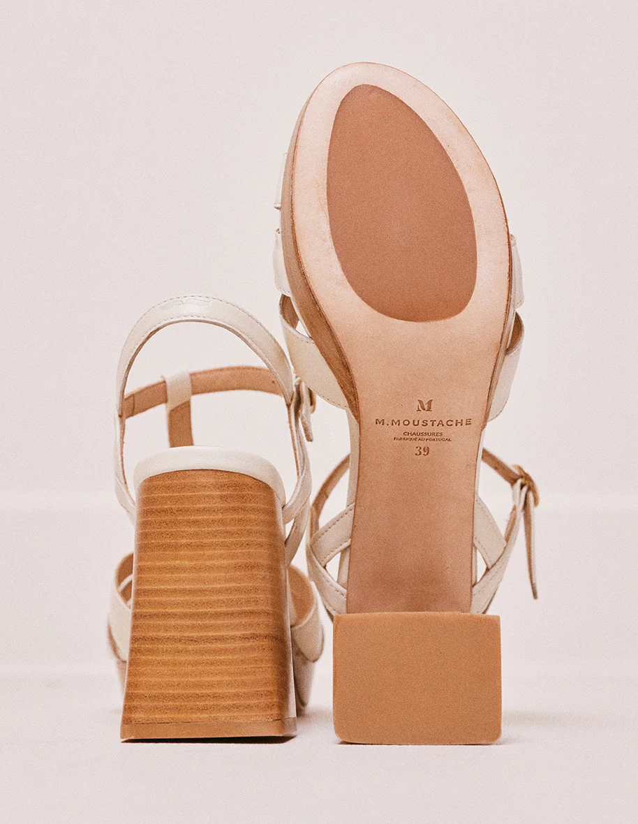 Sandales à talons Blandine - Cuir écru - Image 3