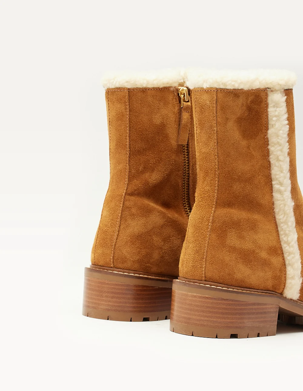 Bottes fourrées Céline - Suède ambre - Image 4