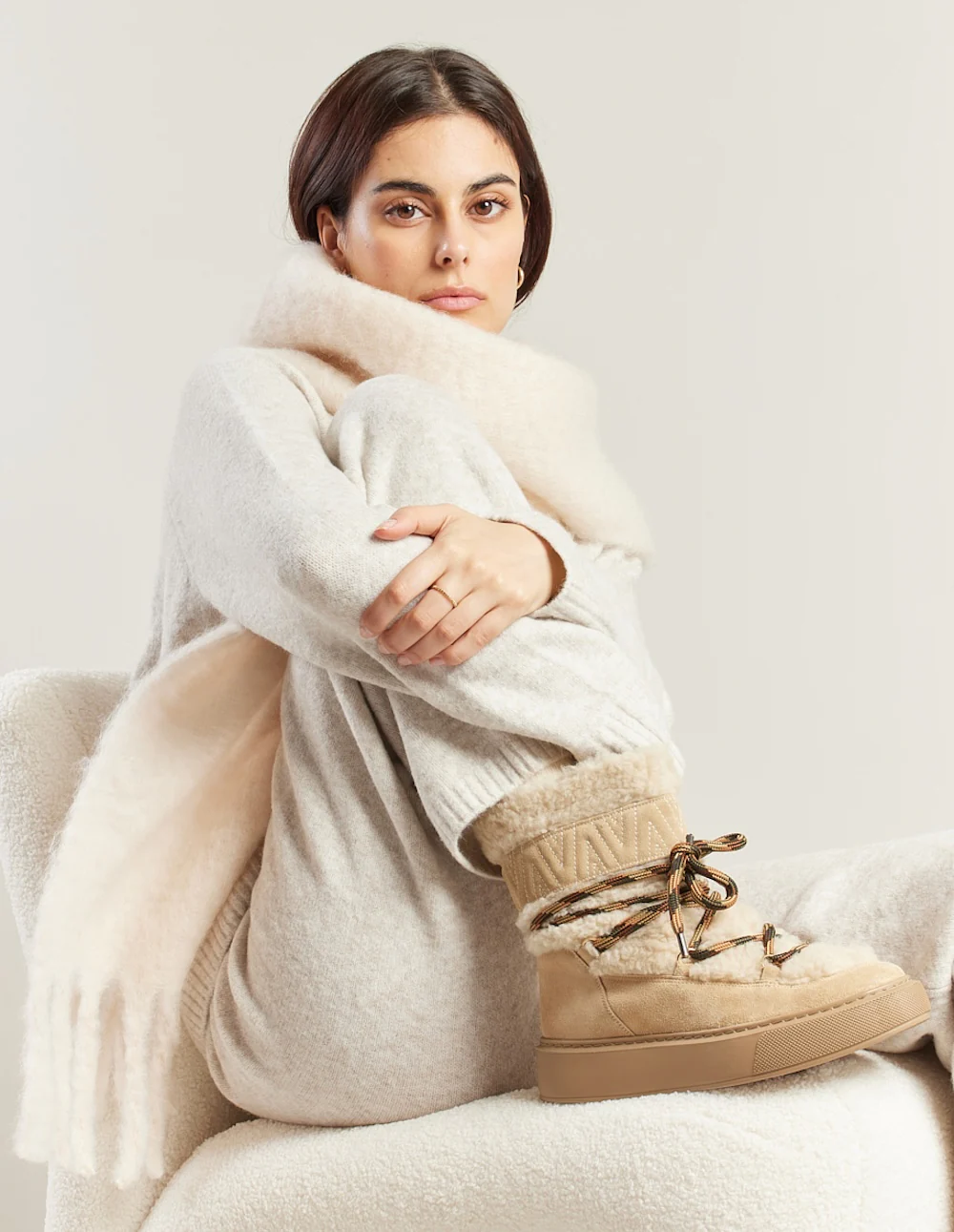 Bottes fourrées Sarah - Suède taupe - Image 6