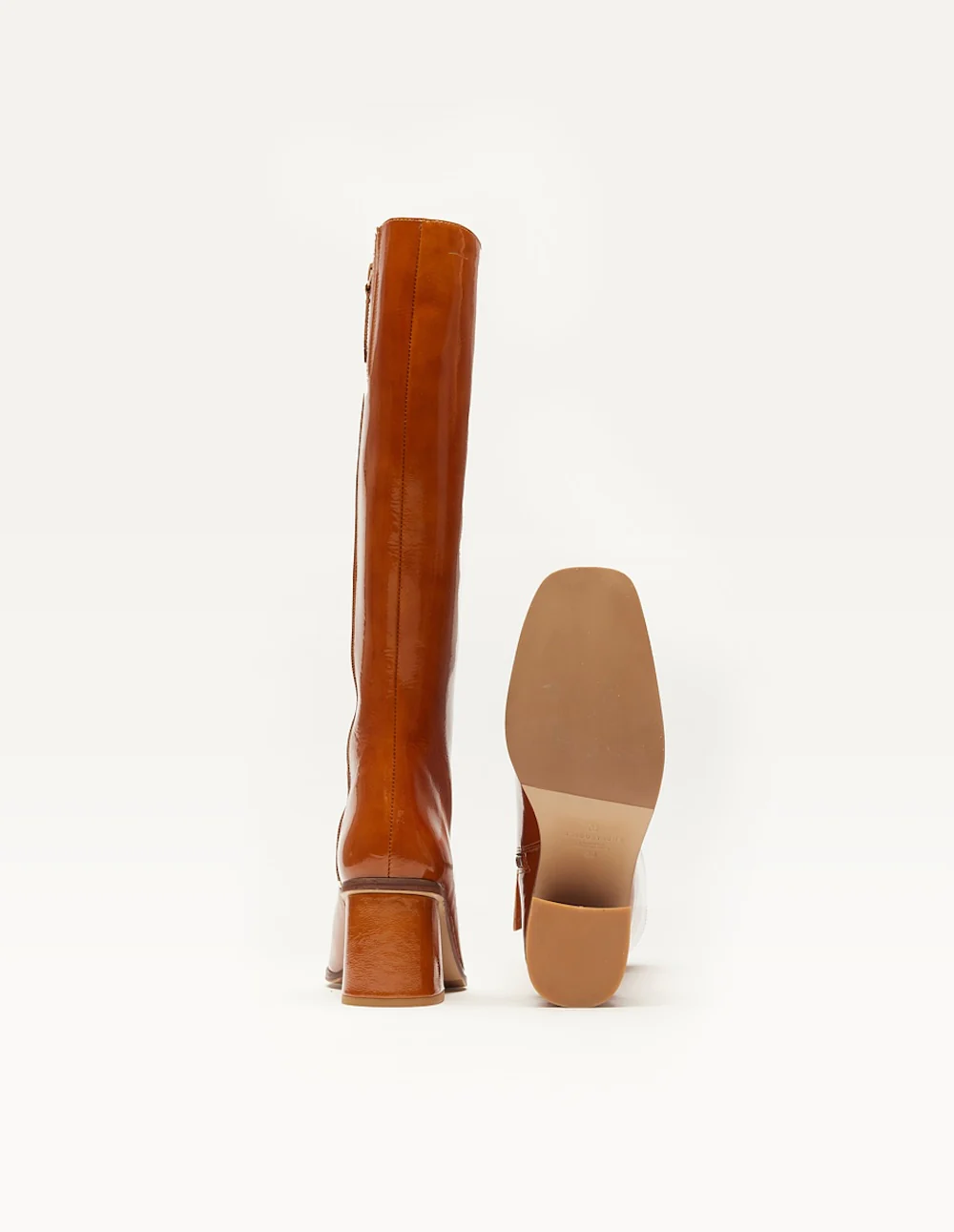 Bottes Lisette - Cuir plissé verni cognac - Image 3