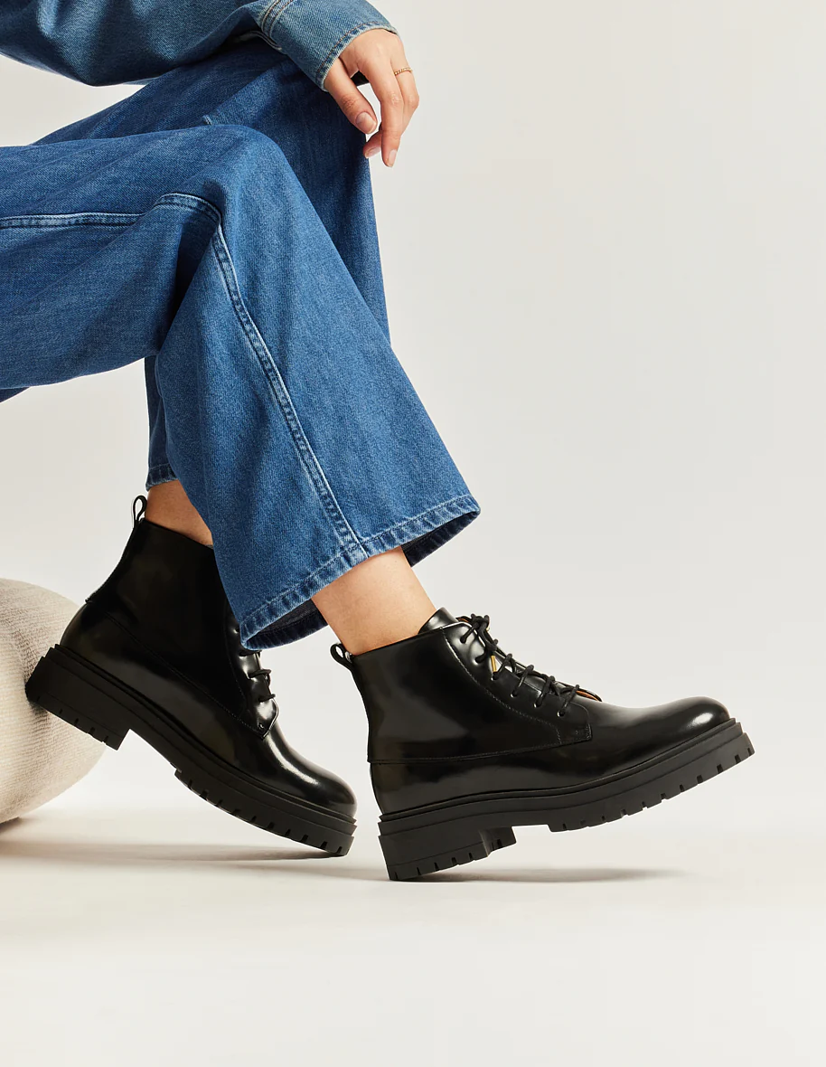 Bottines à lacets Bérénice - Cuir box noir - Image 7