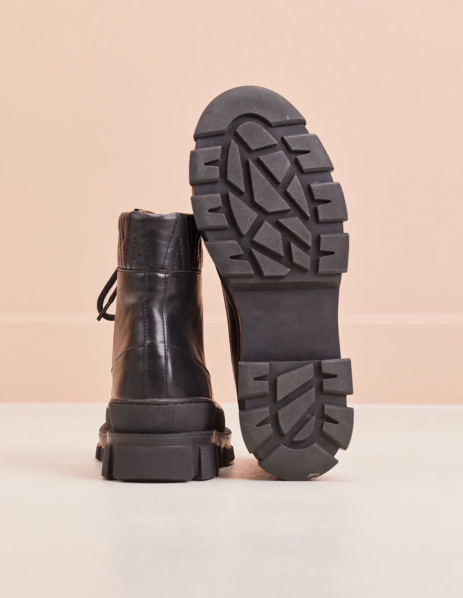 Bottines à lacets Estelle - Cuir noir - Image 5