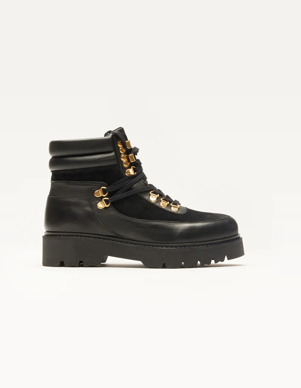 Bottines à lacets Talie - Cuir et suède noir